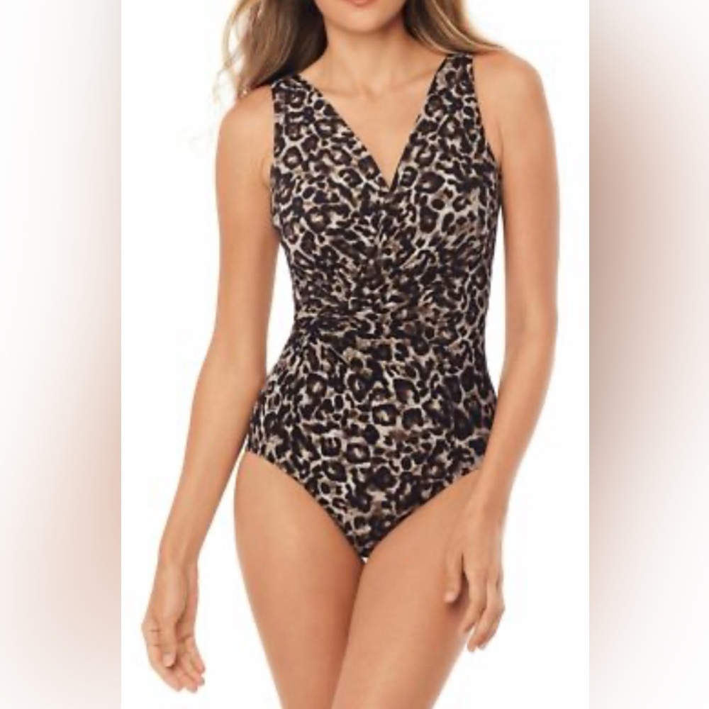NWOT MIRACLESUIT Belle Gattino
Esmerelda Wrap Front One-Piece Swimsuit